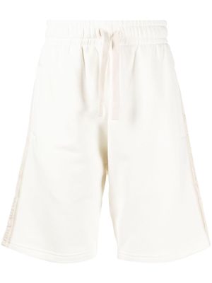 Palm Angels logo-tape cotton track shorts - Neutrals