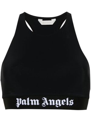 Palm Angels logo tape cropped top - Black