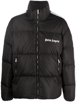 PALM ANGELS logo-trim padded short jacket - Black