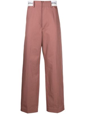Palm Angels logo-waist cotton trousers - Pink