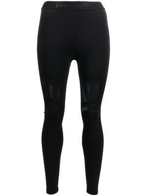 PALM ANGELS logo-waistband seamless leggings - Black