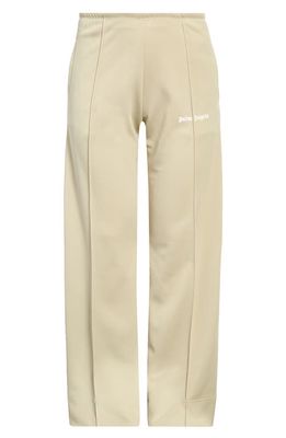 Palm Angels Loose Fit Logo Track Pants in Beige White