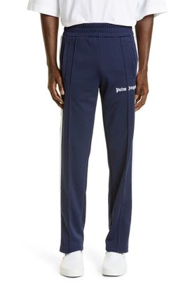 Palm Angels Men's Classic Logo Track Pants in Navy Blue White