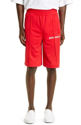 Palm Angels Men's Classic Track Shorts in Red White