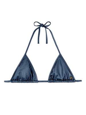 Palm Angels metallic-effect triangle bikini top - Blue