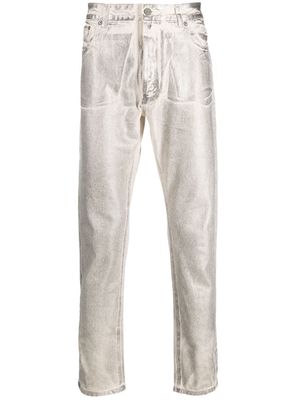 Palm Angels metallic straight-leg trousers - Grey