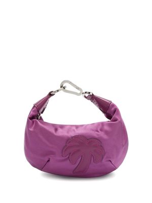 Palm Angels mini Palm-motif satin hobo bag - Purple