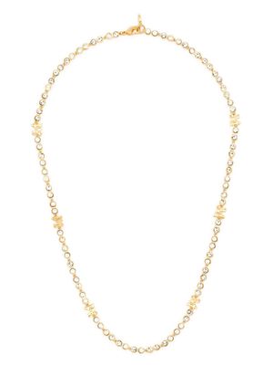 Palm Angels Monogram crystal-embellished necklace - Gold