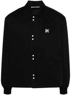 Palm Angels Monogram-embroidered cotton coach jacket - Black