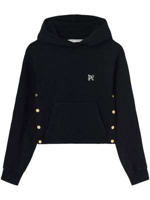 Palm Angels monogram-embroidered cotton hoodie - Black