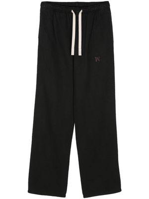 Palm Angels monogram-embroidered straight trousers - Black