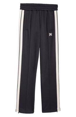 Palm Angels Monogram Embroidered Track Pants in Black Off White