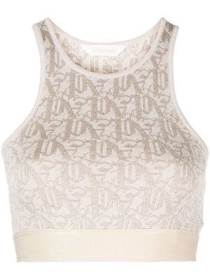 Palm Angels monogram jacquard-knit bra top - Neutrals