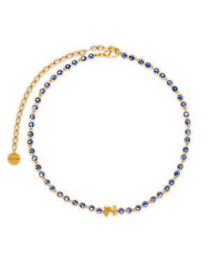 Palm Angels monogram-pendant bead-embellished choker necklace - Gold