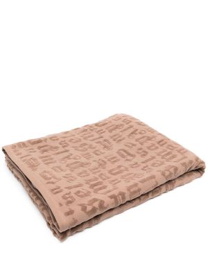 Palm Angels monogram-print towel - Brown