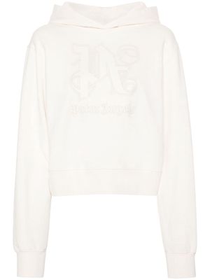 Palm Angels Monogram Statement cotton hoodie - White
