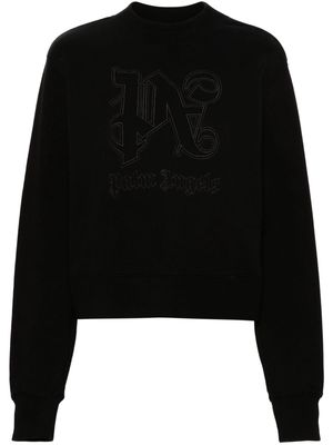 Palm Angels Monogram Statement cotton sweatshirt - Black