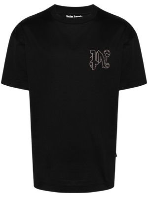 Palm Angels monogram-studded cotton T-shirt - Black