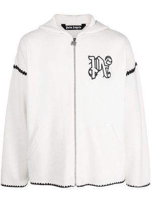 Palm Angels Monogram wool-blend hoodie - White
