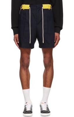 Palm Angels Navy Cotton Shorts