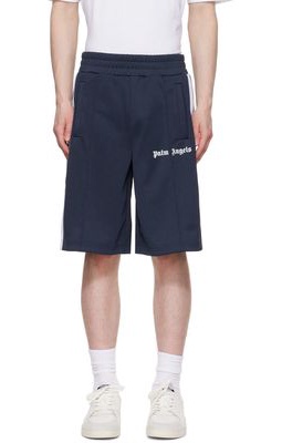 Palm Angels Navy Logo Shorts