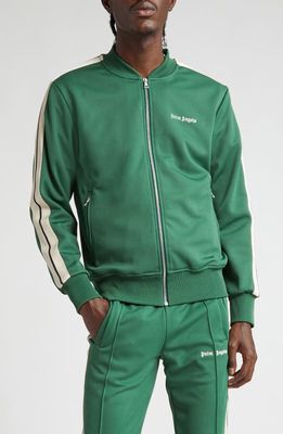 Palm Angels New Bomber Track Jacket in Forest Green Wh