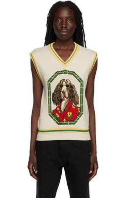 Palm Angels Off-White Wool Vest