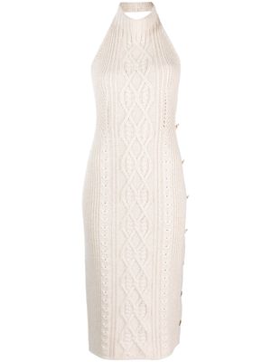Palm Angels open-back cable-knit dress - Neutrals