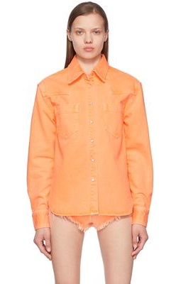 Palm Angels Orange Denim Shirts