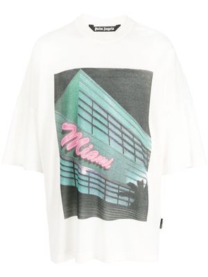 Palm Angels oversized graphic-print T-shirt - White