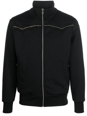 Palm Angels PA monogram-studded zip-up sweatshirt - Black