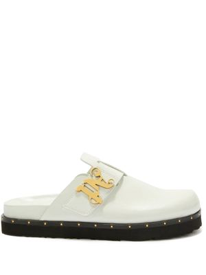 Palm Angels PA studded leather mules - White