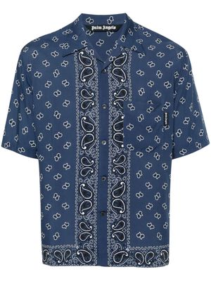 Palm Angels paisley-print bowling shirt - Blue