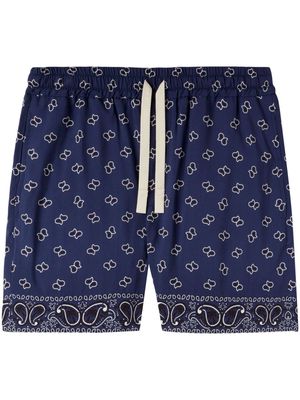 Palm Angels paisley-print cotton shorts - Blue