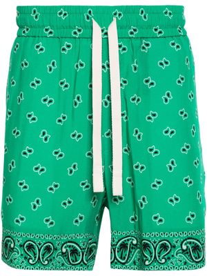 Palm Angels paisley-print deck shorts - Green