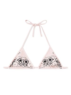 Palm Angels paisley-print triangle-shape bikini top - Pink