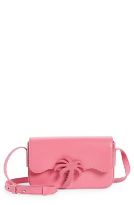 Palm Angels Palm Beach Leather Baguette Crossbody Bag in Pink Pink