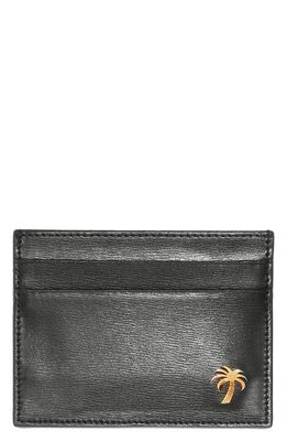 Palm Angels Palm Beach Leather Card Holder in Black Gold