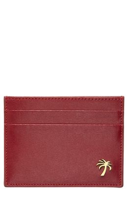 Palm Angels Palm Beach Leather Card Holder in Ruby Gold
