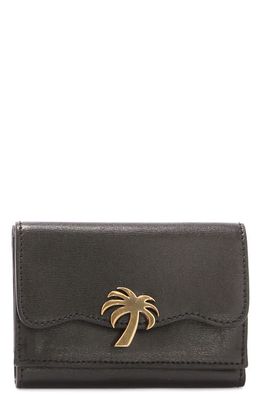 Palm Angels Palm Beach Leather Wallet in Black Gold