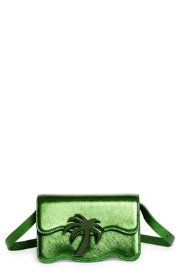 Palm Angels Palm Beach Sparkly Leather Crossbody Bag in Green Green