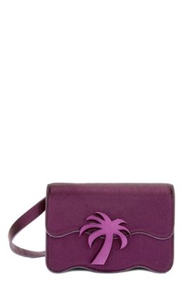 Palm Angels Palm Beach Sparkly Leather Shoulder Bag in Prune Prune