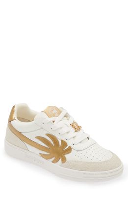 Palm Angels Palm Beach University Low Top Sneaker in White Gold