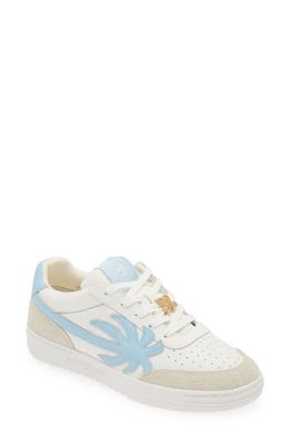 Palm Angels Palm Beach University Sneaker in White/Light Blue