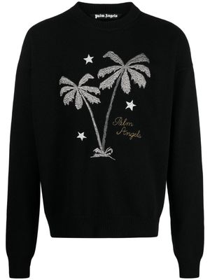 Palm Angels Palm Paris embroidered jumper - Black