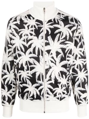 Palm Angels palm-print zip-front track jacket - Black