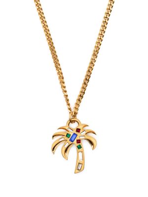 Palm Angels Palm rhinestone necklace - Gold
