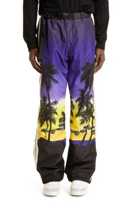 Palm Angels Palm Sunset Padded Ski Track Pants in Purple Blac