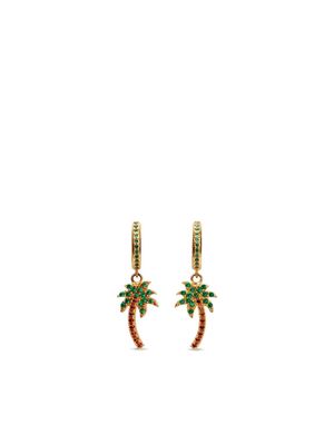 Palm Angels palm tree hoop earrings - Green