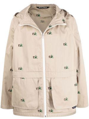 Palm Angels palm tree motif hooded jacket - Neutrals